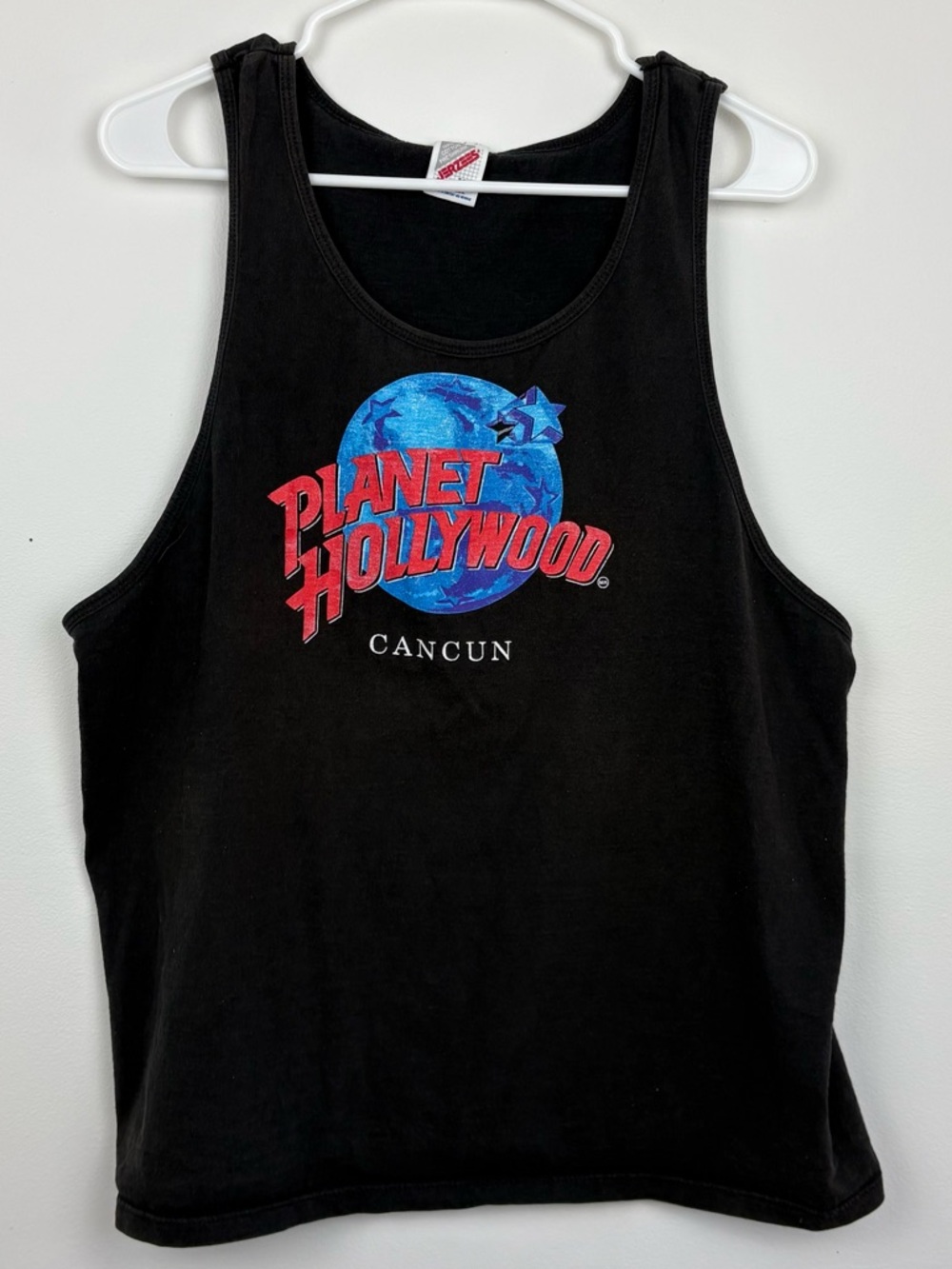 Vintage Planet Hollywood Sleeveless Black Tank Jerzees XL festival 100% cotton